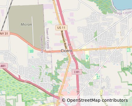 Map of Cicero, NY and the surrounding Onondaga County radon service area
